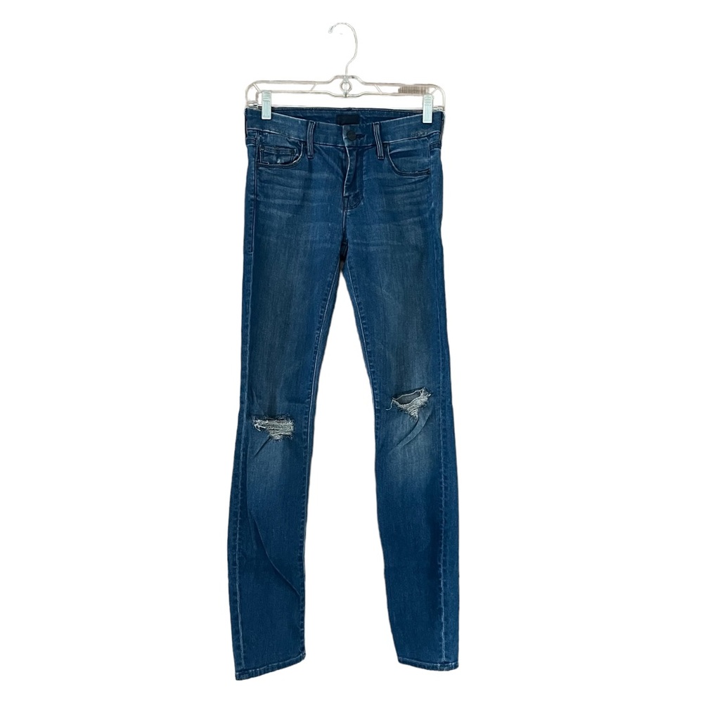 MOTHER Blue Distressed Jeans